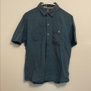 Kuhl Blue Linen Casual Button Down Shirt